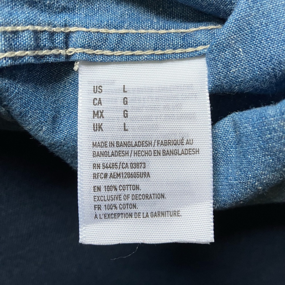 American Eagle Polka Dot Chambray Shirt - Picture 5 of 8
